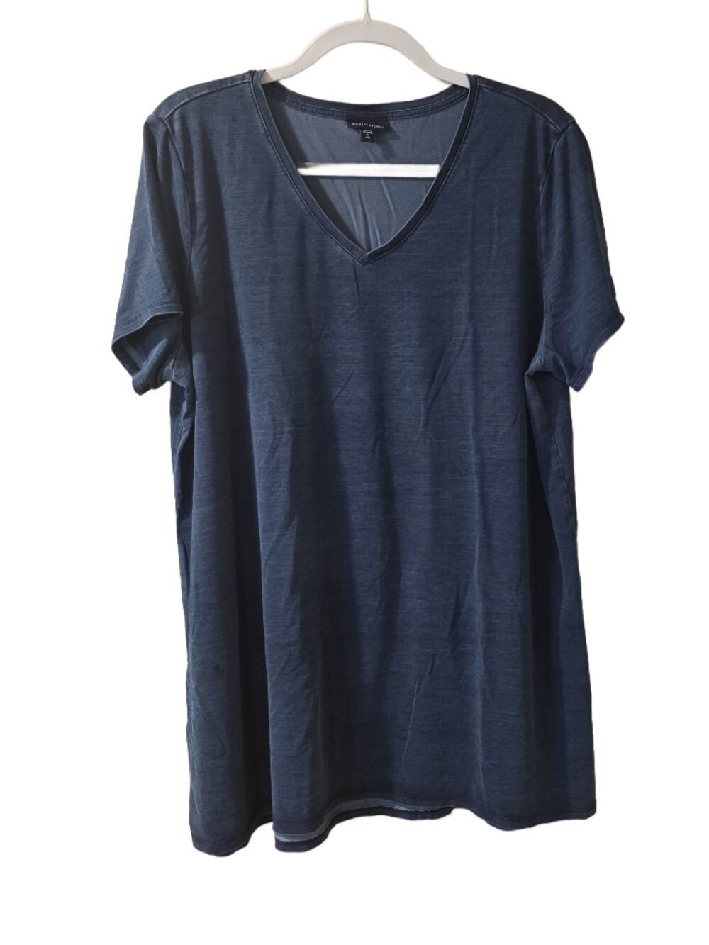 J. Jill pureJill Indigo Tencel V Neck Tunic Top - Large Tall